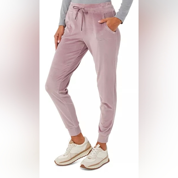 Truth By Republic Pants - Truth by Republic Pink Velour Jogger Pants with Drawstring Waist Size Medium